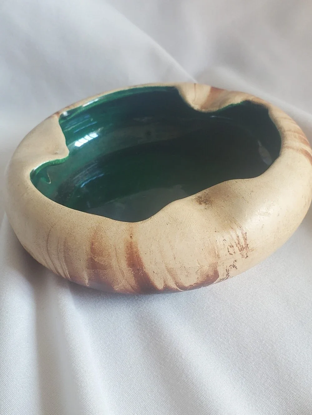 Nemadji Vtg Rocky Mountain #213 Handmade MCM Retro Pottery Ashtray Trinket Bowl
